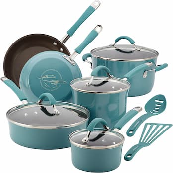 Racheal Ray Cucina Nonstick Cookware Pots and Pans Set, 12 Piece