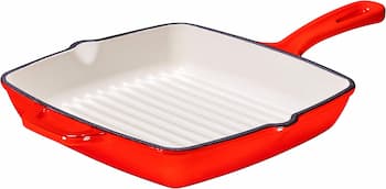 Bruntmor 10 Inch Square Cast Iron Grill Pan Skillet Grill Pan