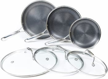 HexClad 6 Piece Hybrid Stainless Steel Cookware