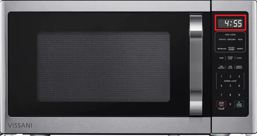 timing screen of Vissani Microwave
